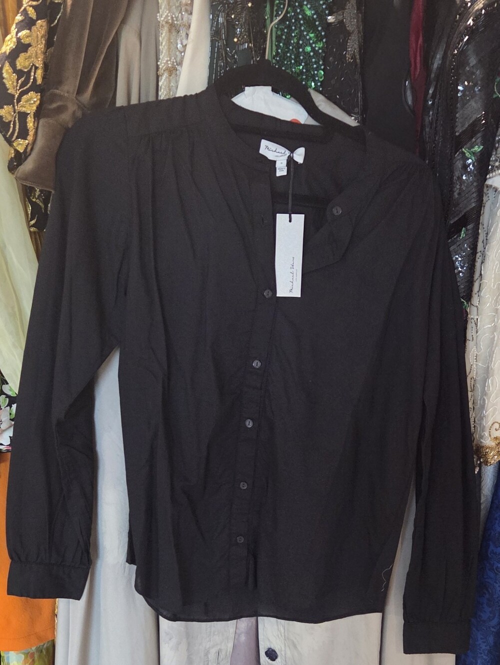 Michael Stars Black Button Down Size S